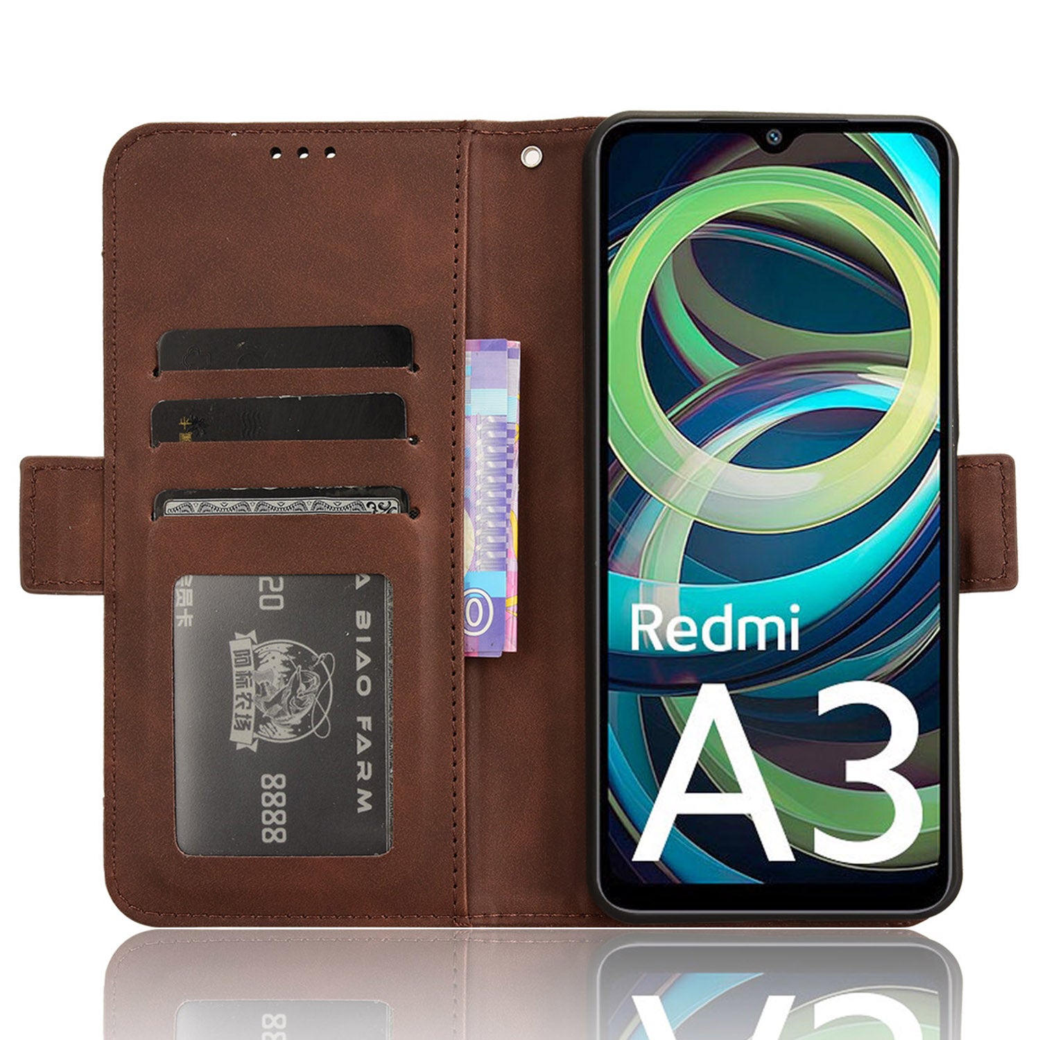 For Xiaomi Redmi A3 / Poco C61 4G Case with Multiple Card Holder Stand PU Leather Phone Cover For Xiaomi Redmi A3 / Poco C61 4G Case with Multiple Card Holder Stand PU Leather Phone Cover